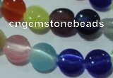 CCT467 15 inches 6mm flat round cats eye beads wholesale
