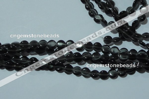 CCT469 15 inches 6mm flat round cats eye beads wholesale