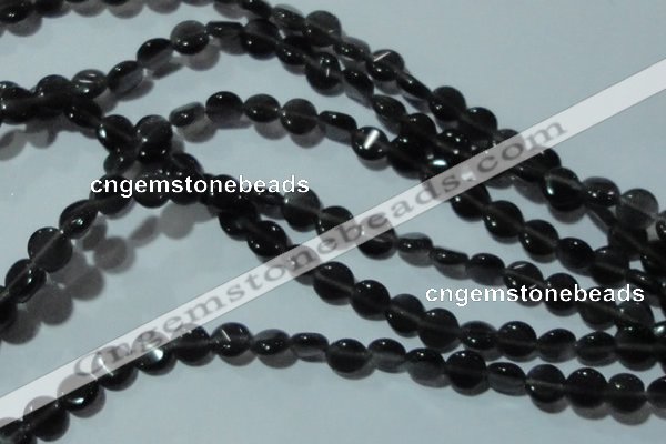 CCT470 15 inches 6mm flat round cats eye beads wholesale