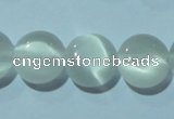 CCT480 15 inches 8mm flat round cats eye beads wholesale