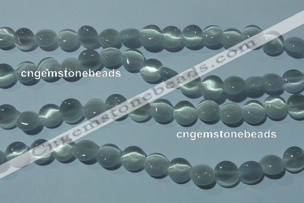 CCT482 15 inches 8mm flat round cats eye beads wholesale