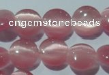 CCT486 15 inches 8mm flat round cats eye beads wholesale