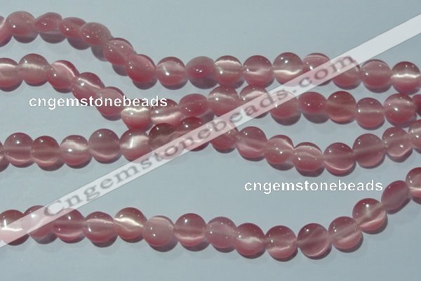 CCT486 15 inches 8mm flat round cats eye beads wholesale