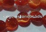 CCT487 15 inches 8mm flat round cats eye beads wholesale