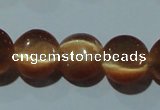 CCT488 15 inches 8mm flat round cats eye beads wholesale