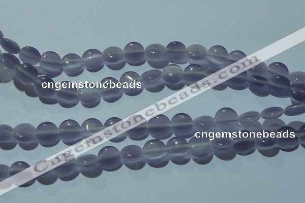 CCT490 15 inches 8mm flat round cats eye beads wholesale