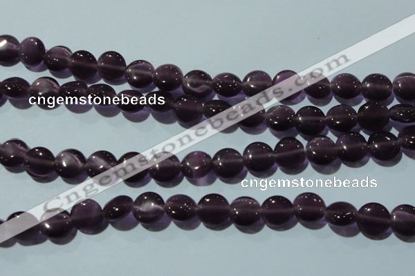 CCT491 15 inches 8mm flat round cats eye beads wholesale