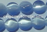 CCT493 15 inches 8mm flat round cats eye beads wholesale