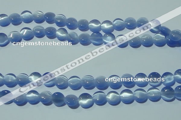 CCT493 15 inches 8mm flat round cats eye beads wholesale