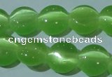 CCT496 15 inches 8mm flat round cats eye beads wholesale