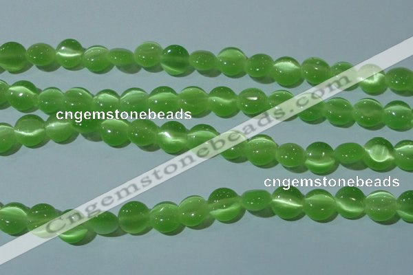 CCT496 15 inches 8mm flat round cats eye beads wholesale