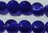 CCT498 15 inches 8mm flat round cats eye beads wholesale