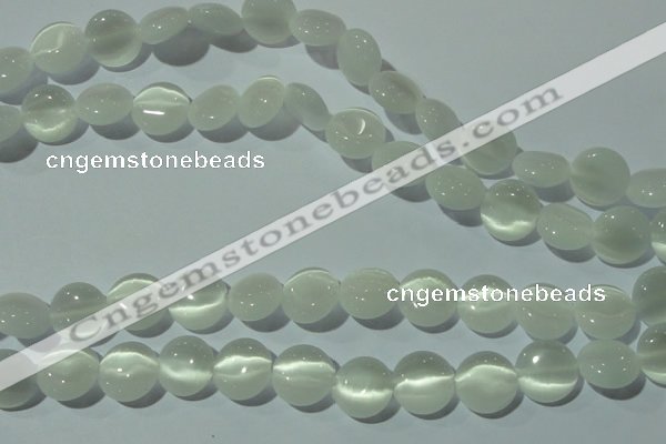 CCT510 15 inches 10mm flat round cats eye beads wholesale