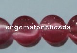 CCT513 15 inches 10mm flat round cats eye beads wholesale