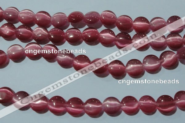 CCT513 15 inches 10mm flat round cats eye beads wholesale