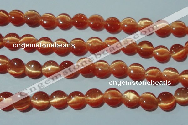 CCT514 15 inches 10mm flat round cats eye beads wholesale