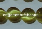 CCT518 15 inches 10mm flat round cats eye beads wholesale