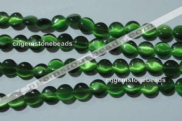 CCT523 15 inches 10mm flat round cats eye beads wholesale