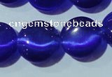 CCT525 15 inches 10mm flat round cats eye beads wholesale