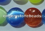 CCT526 15 inches 10mm flat round cats eye beads wholesale