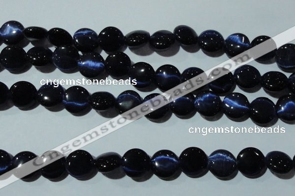 CCT528 15 inches 10mm flat round cats eye beads wholesale