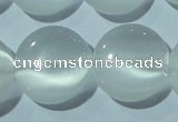 CCT540 15 inches 12mm flat round cats eye beads wholesale