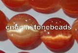 CCT546 15 inches 12mm flat round cats eye beads wholesale