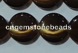 CCT548 15 inches 12mm flat round cats eye beads wholesale