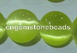 CCT549 15 inches 12mm flat round cats eye beads wholesale