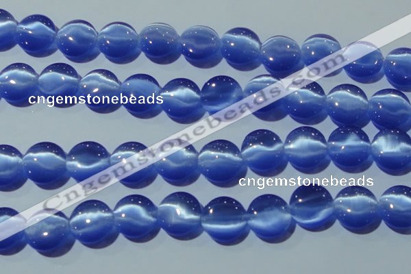CCT550 15 inches 12mm flat round cats eye beads wholesale