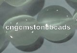 CCT570 15 inches 14mm flat round cats eye beads wholesale