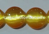 CCT571 15 inches 14mm flat round cats eye beads wholesale