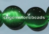 CCT576 15 inches 14mm flat round cats eye beads wholesale