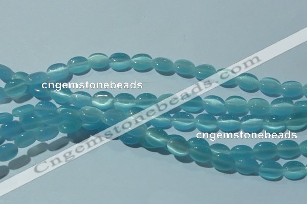 CCT643 15 inches 6*8mm oval cats eye beads wholesale