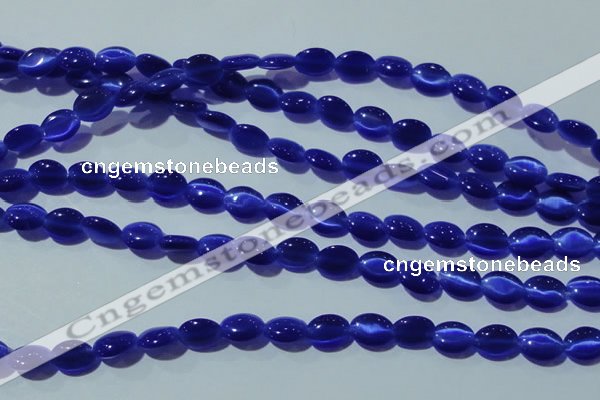 CCT651 15 inches 6*8mm oval cats eye beads wholesale