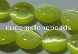 CCT669 15 inches 8*10mm oval cats eye beads wholesale