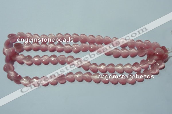 CCT962 15 inches 10*10mm faceted heart cats eye beads wholesale