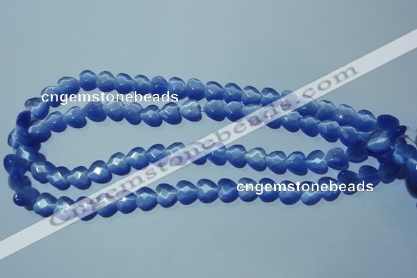 CCT964 15 inches 10*10mm faceted heart cats eye beads wholesale