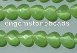 CCT965 15 inches 10*10mm faceted heart cats eye beads wholesale