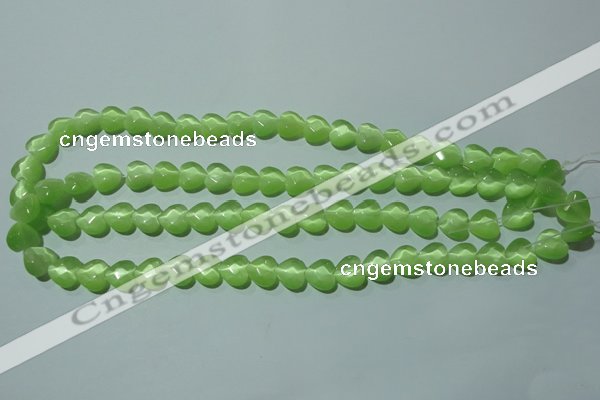 CCT965 15 inches 10*10mm faceted heart cats eye beads wholesale