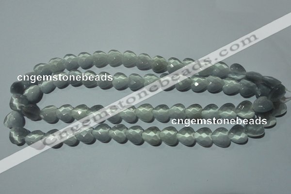 CCT970 15 inches 12*12mm faceted heart cats eye beads wholesale