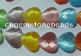 CCT973 15 inches 12*12mm faceted heart cats eye beads wholesale