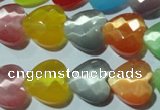 CCT980 15 inches 14*14mm faceted heart cats eye beads wholesale