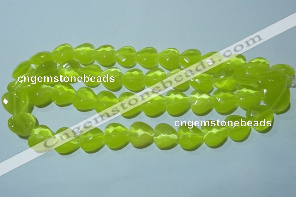 CCT985 15 inches 16*16mm faceted heart cats eye beads wholesale