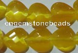 CCT986 15 inches 16*16mm faceted heart cats eye beads wholesale