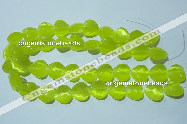 CCT990 15 inches 18*18mm faceted heart cats eye beads wholesale