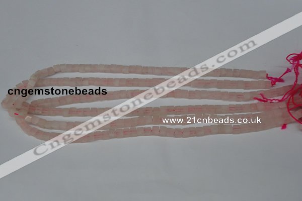 CCU02 15.5 inches 4*4mm cube rose quartz beads wholesale