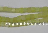 CCU03 15.5 inches 4*4mm cube olive jade beads wholesale