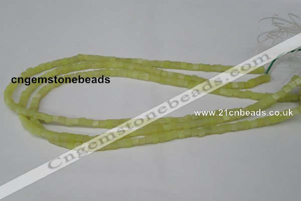 CCU03 15.5 inches 4*4mm cube olive jade beads wholesale