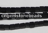 CCU09 15.5 inches 4*4mm cube black agate beads wholesale